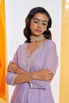 TEW Lavender Colour Cotton Digital Print With Embroidery And Khatli Work Kurti With Bottom Dupatta Wholesale Market In Surat